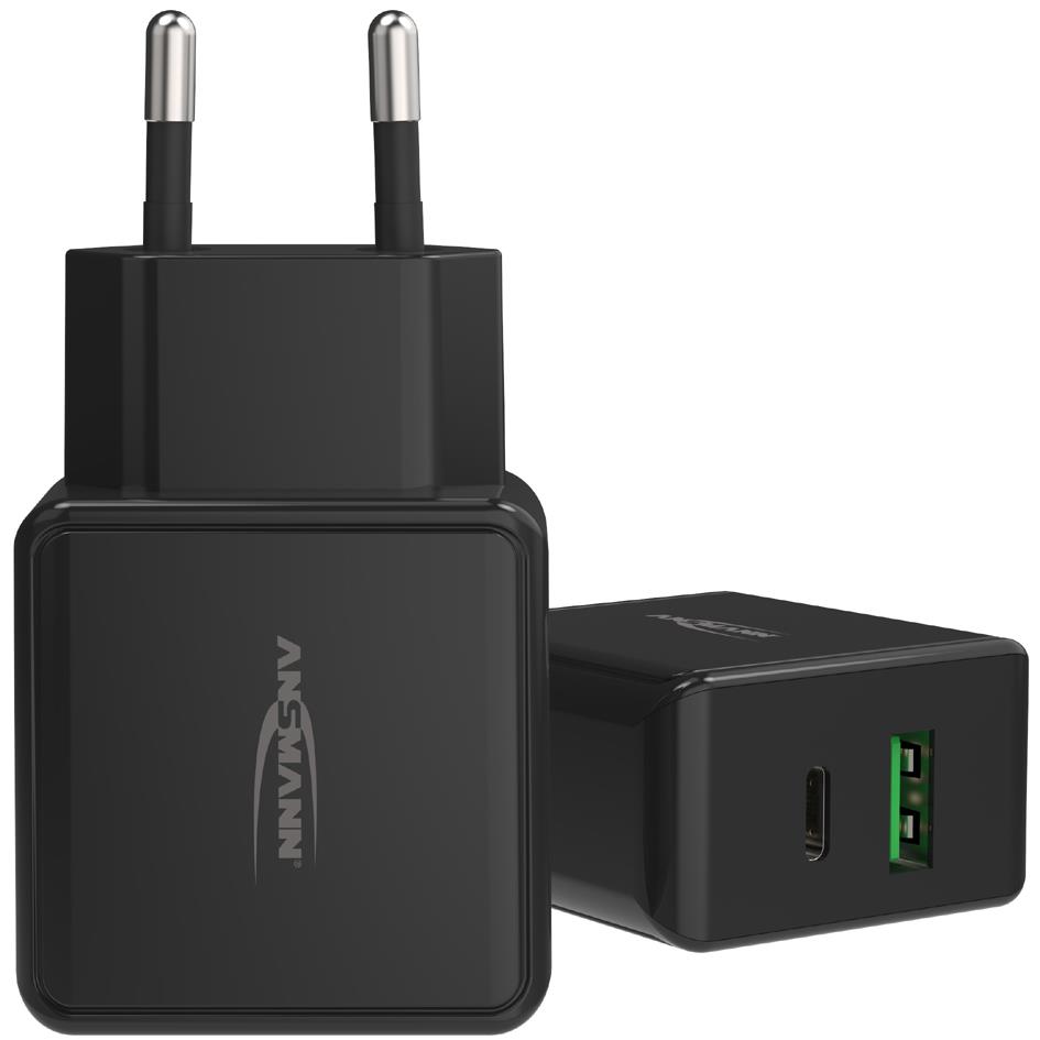 ANSMANN Chargeur USB Home Charger HC218PD, 2x port USB,blanc