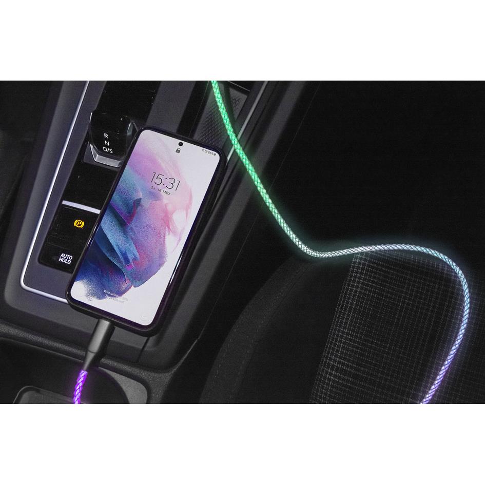 ANSMANN Cble de donnes & de charge, LED, USB-A/USB-C mles