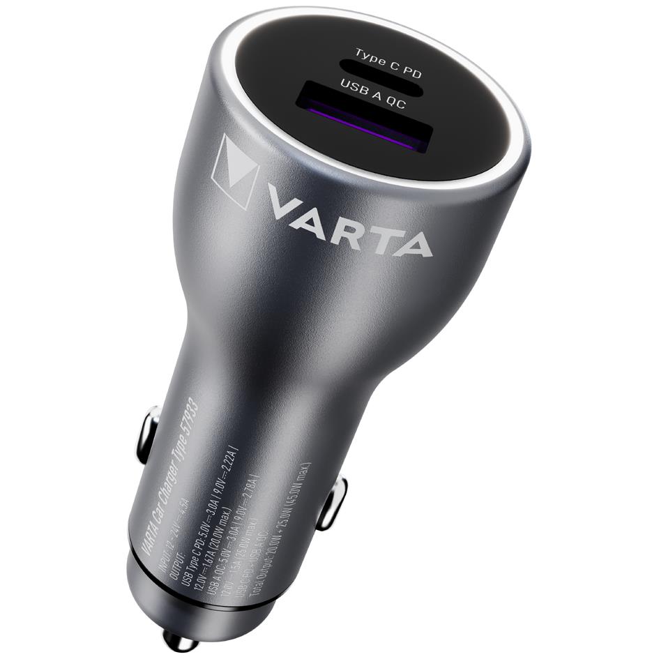 VARTA Chargeur allume-cigare 'Car Charger', 1 USB-A/1 USB-C