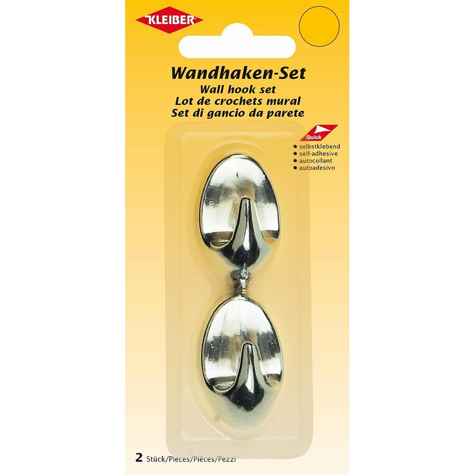 KLEIBER Crochet mural, plastique, petit, argent