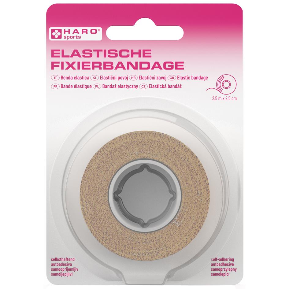 HARO Bande de fixation lastique, 25 mm x 2,5 m, orange