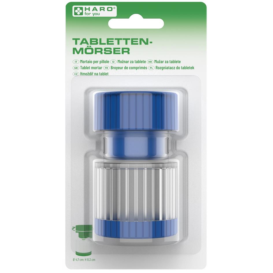 HARO Broyeur de comprims, bleu/transparent