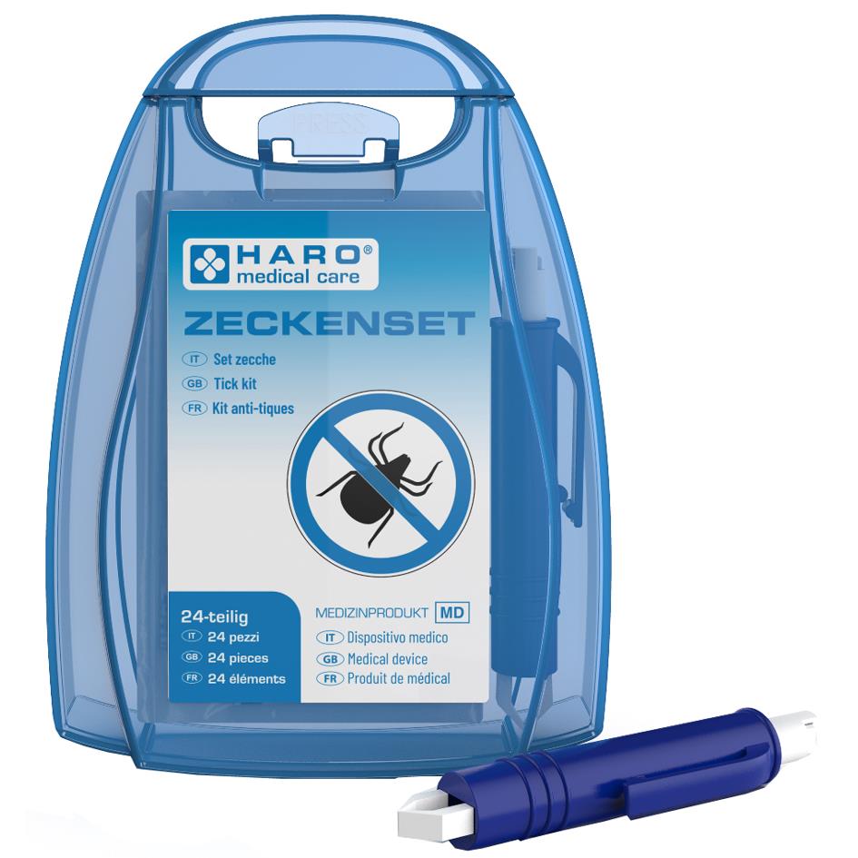 HARO Kit anti-tiques, 24 pices, bote de transport bleue