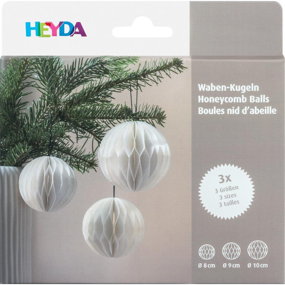 HEYDA Set dcoration alvole 'boules alvoles', vert fonc