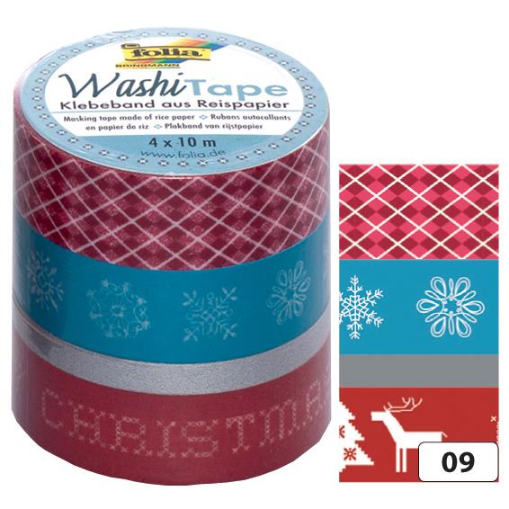 folia Rubans autocollants dco Washi-Tape NOEL RETRO,