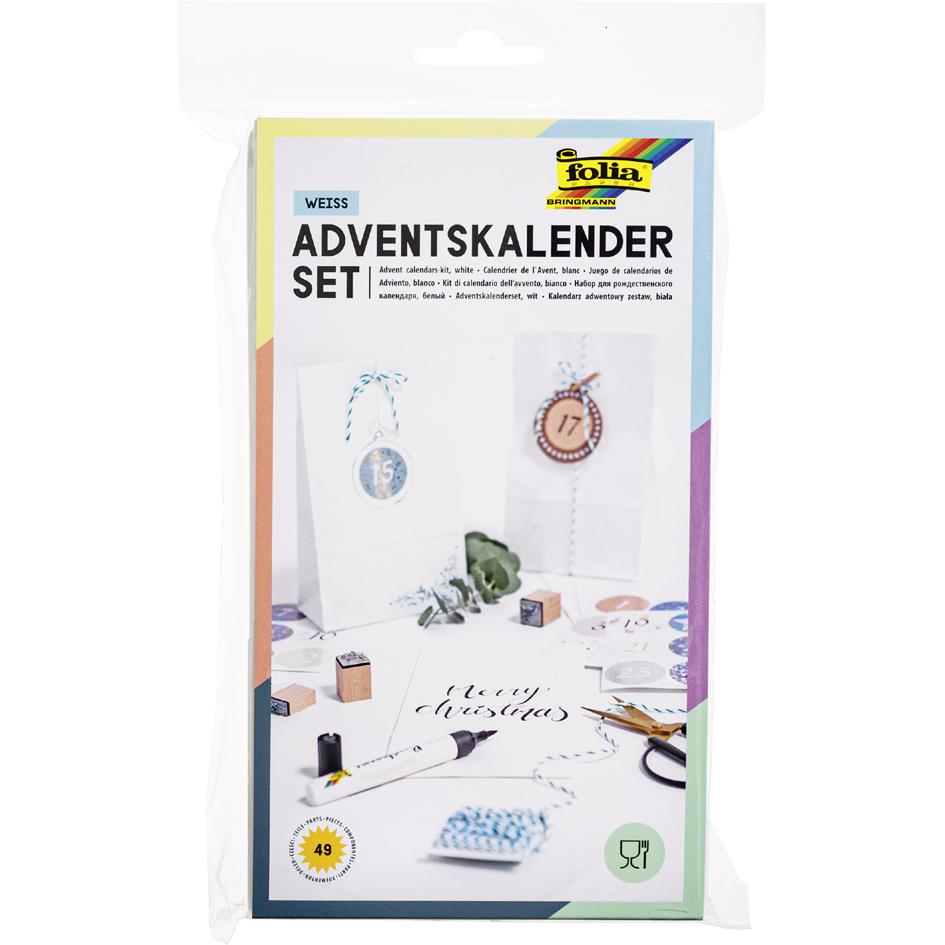 folia Calendrier de l'Avent 'sachets en papier uni', blanc