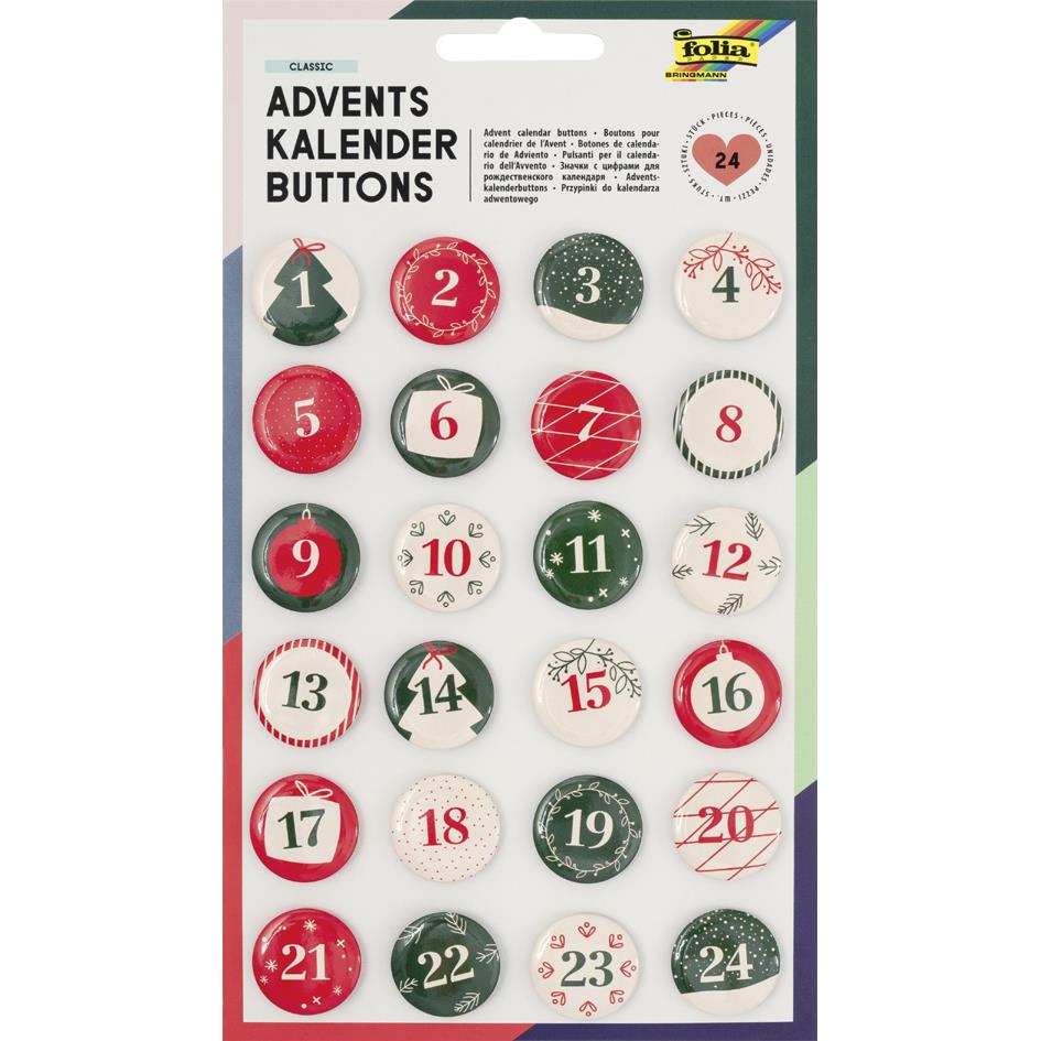folia 'Buttons' pour calendrier de l'Avent, en tle