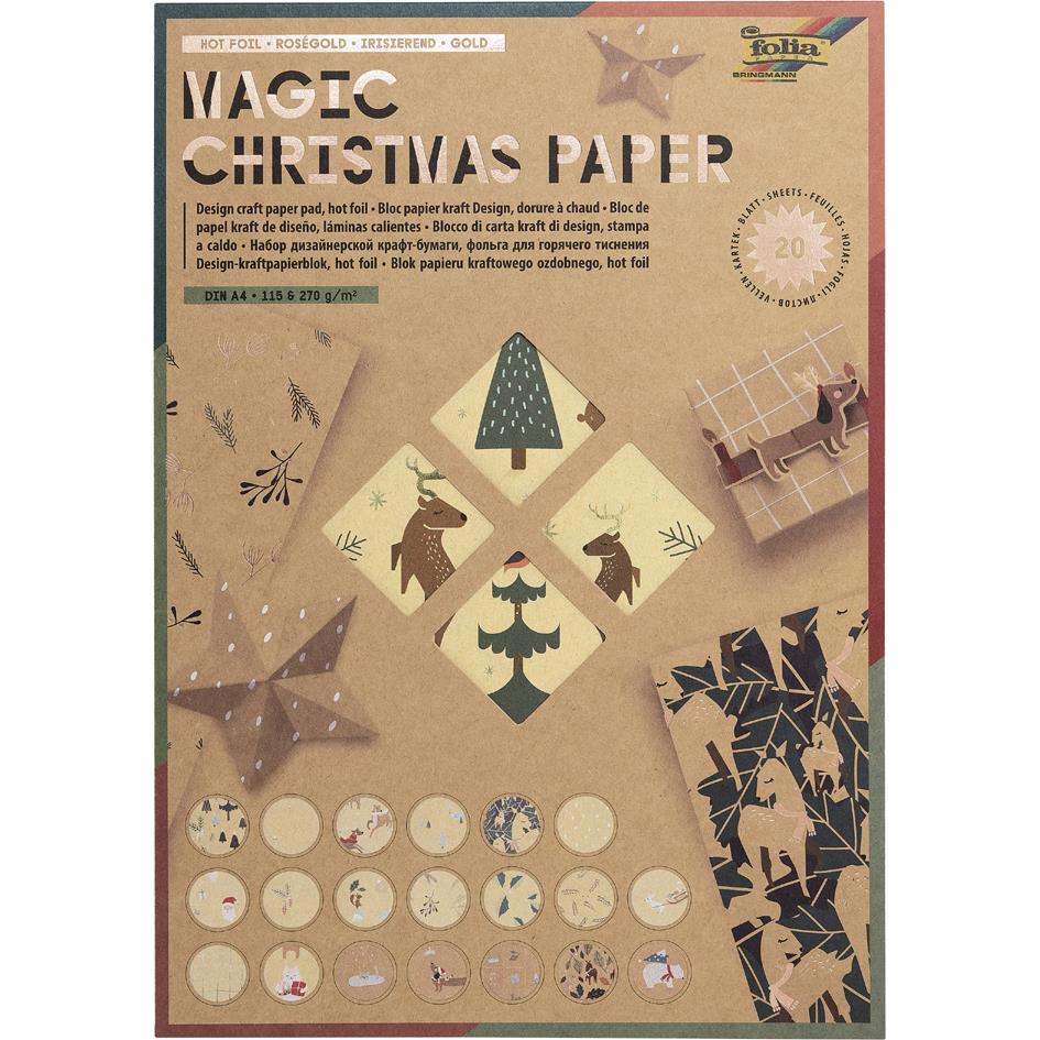 folia Bloc de papier kraft MAGIC CHRISTMAS PAPER, A4