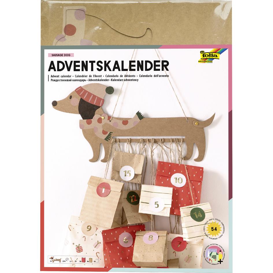 folia Kit pour calendrier de l'Avent SAUSAGE DOG, 54 pices