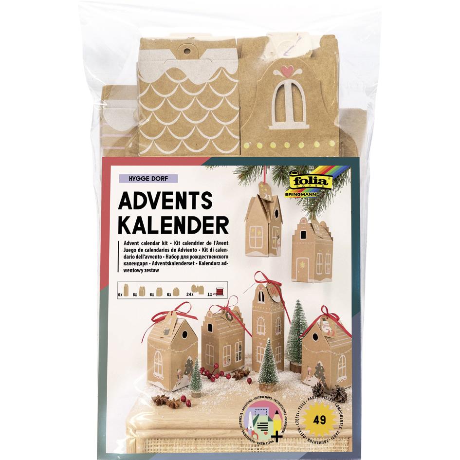 folia Kit pour calendrier de l'Avent HYGGE DORF, 49 pices