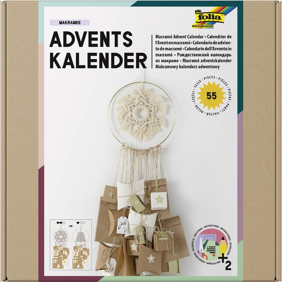 folia Kit pour calendrier de l'Avent MACRAME, 55 pices