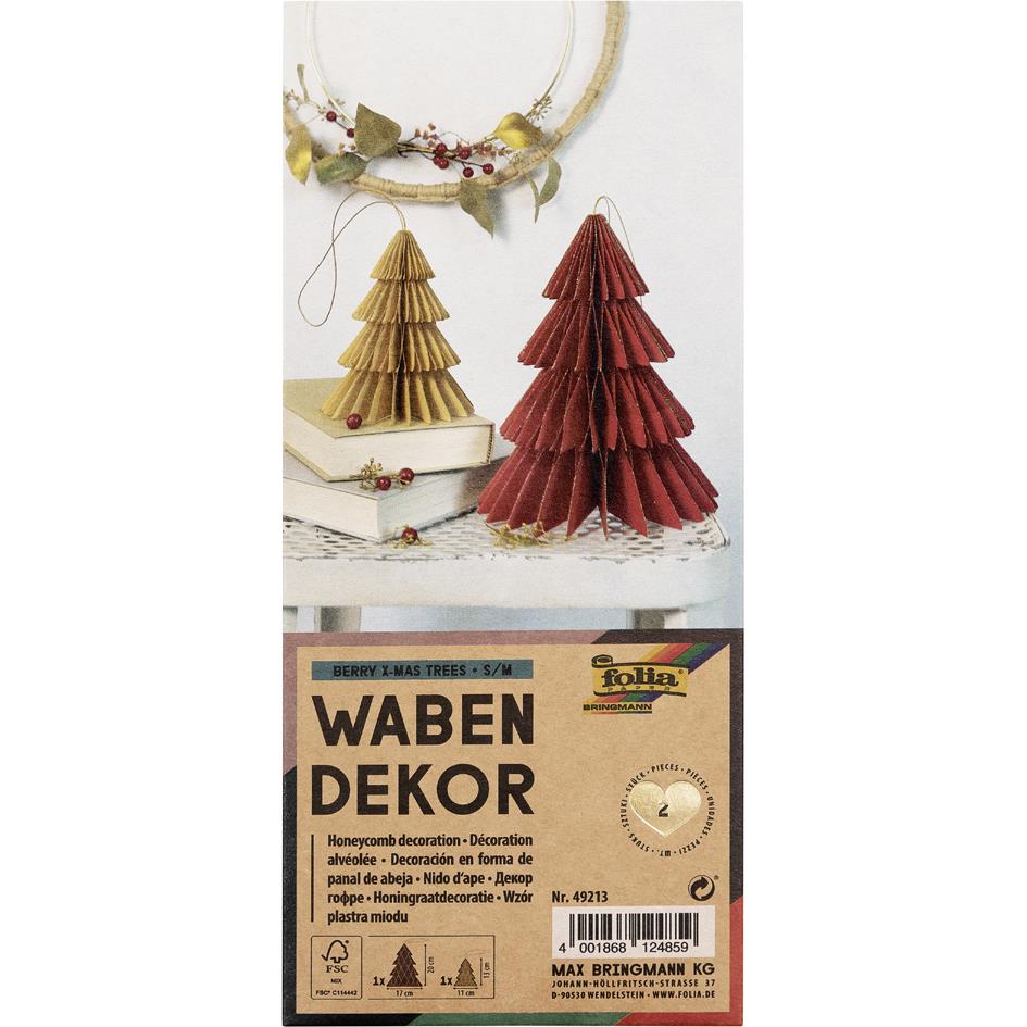 folia Dcoration alvole BERRY XMAS TREE, set de 2, S/M