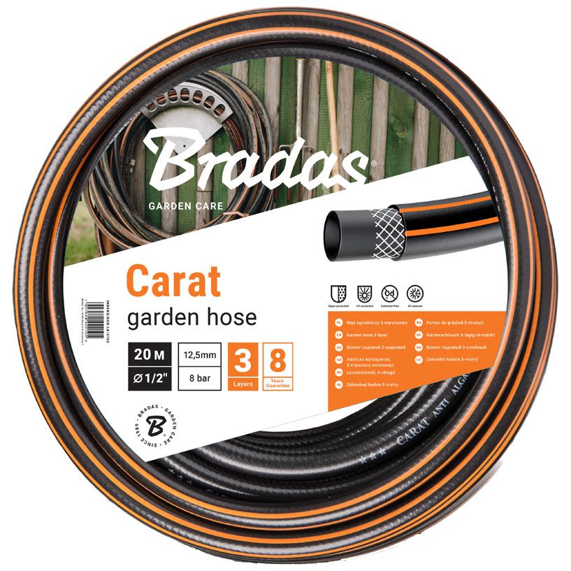 Bradas Tuyau d'arrosage CARAT, 3/4', noir/orange, 50 m