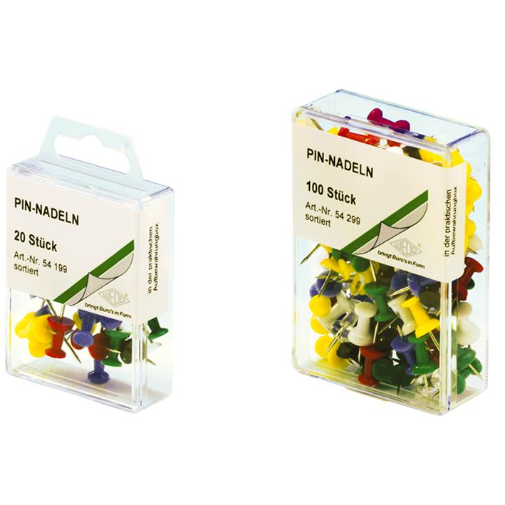 WEDO Punaises - diamtre de tte 10 mm, couleurs assorties, grand paquet 100 pices