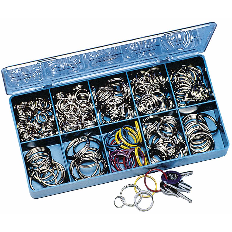 WEDO Anneaux porte-cl en mtal, assortiment de 300 pices