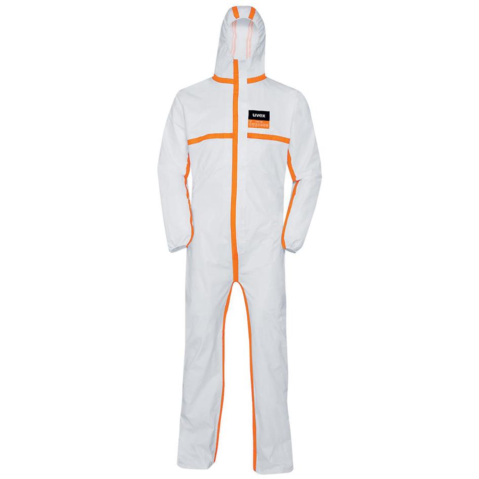 uvex Combinaison de protection jetable 4B, S, blanc/orange