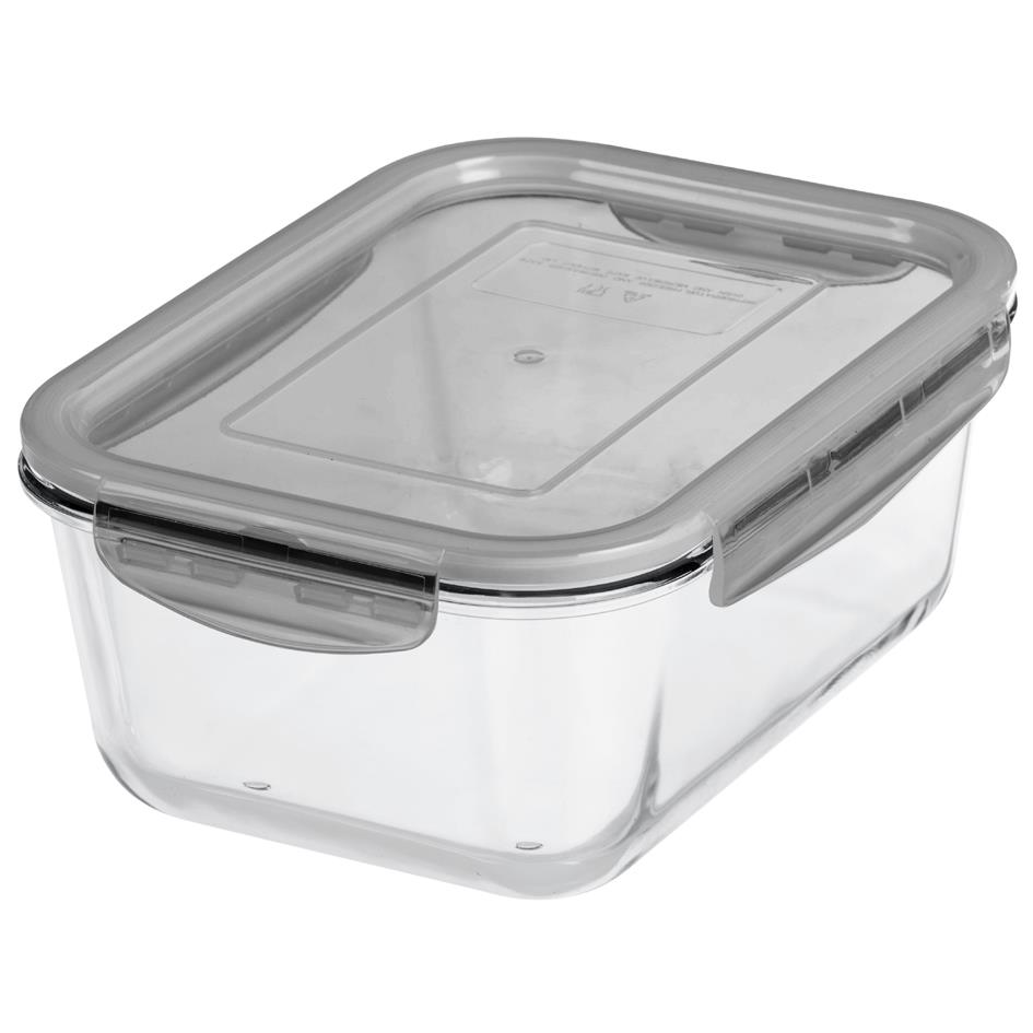 GastroMax Bote de conservation en verre, 0,75 litre, gris