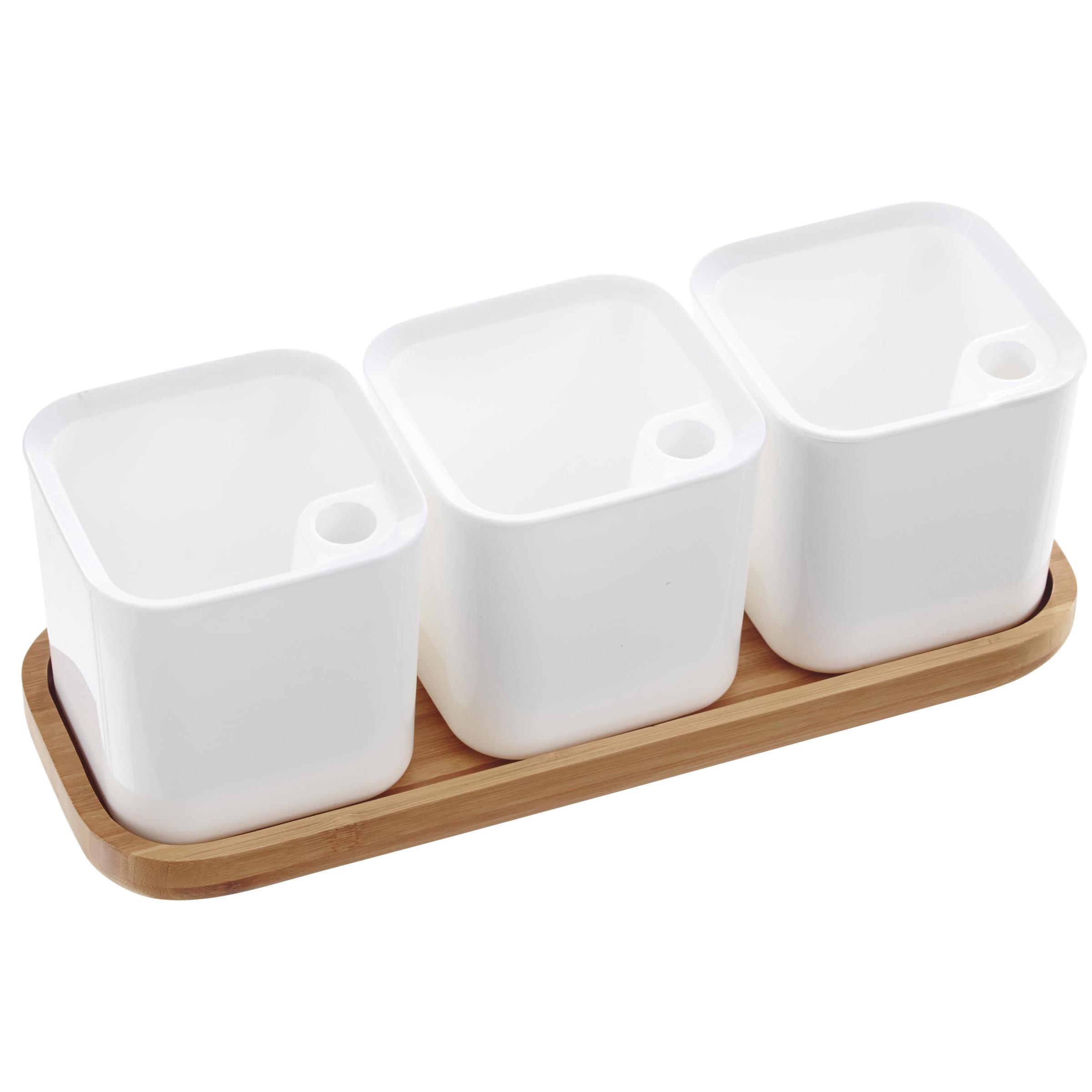 orthex Pot  herbes aromatiques EDEN, set de 3, blanc