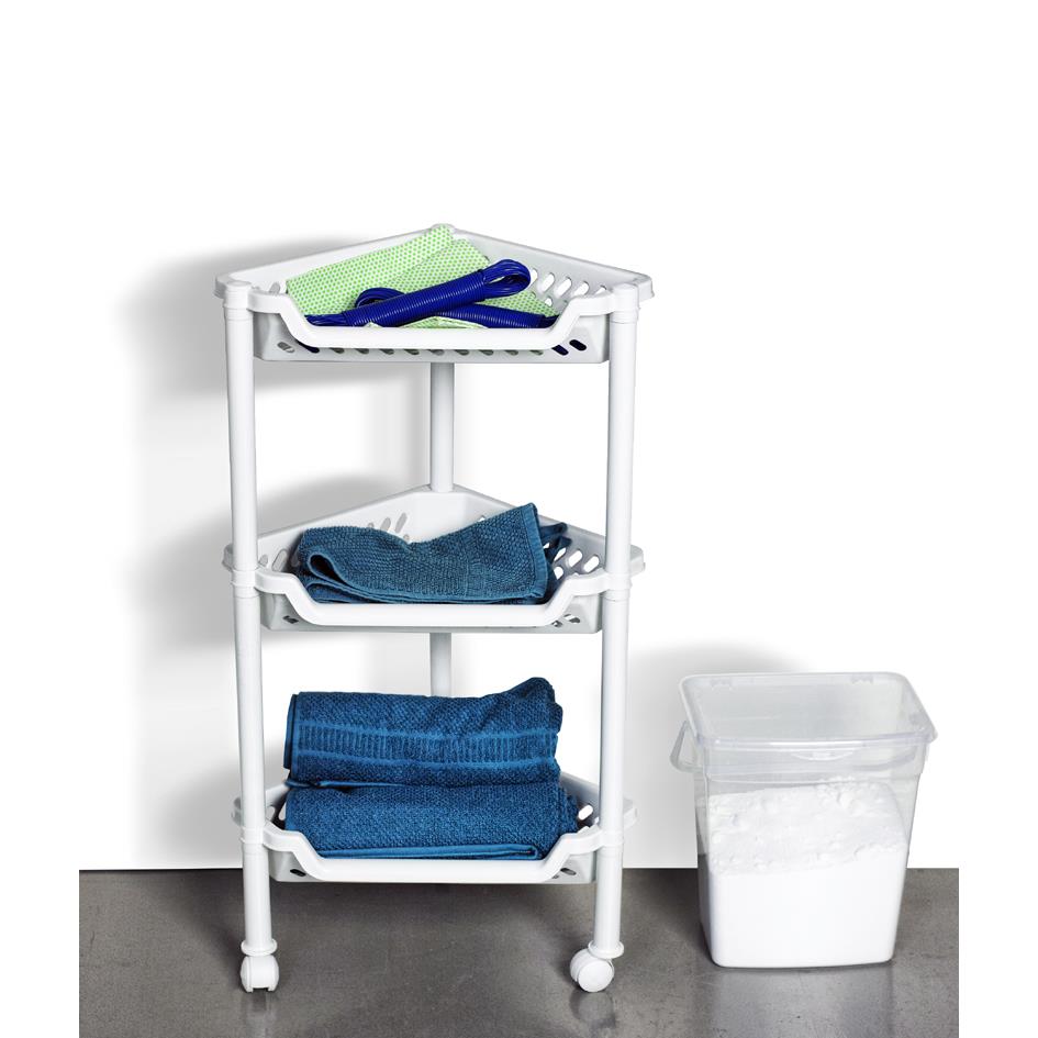 plast team Chariot de rangement,  3 corbeilles, argent