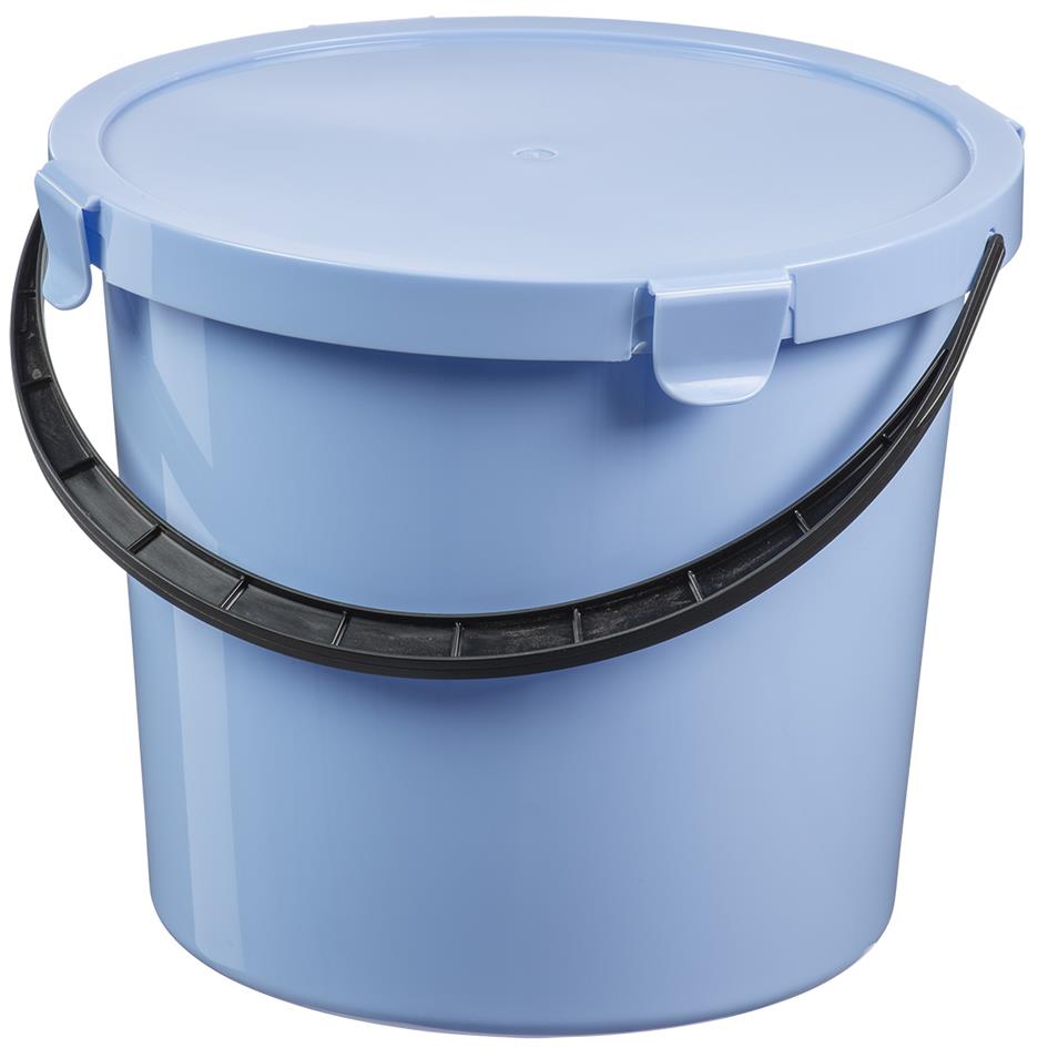 plast team Seau  cueillette avec couvercle,10 L, bleu clair