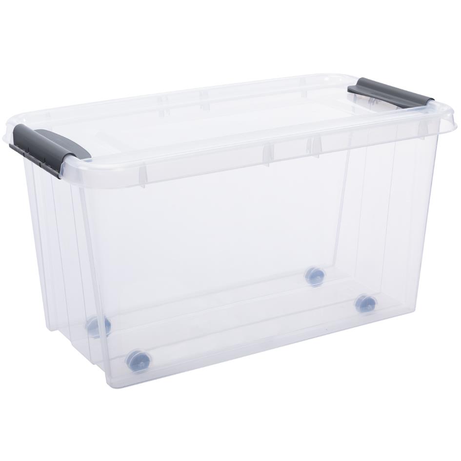 Plast team Bote de rangement PROBOX  roulettes, 70 litres