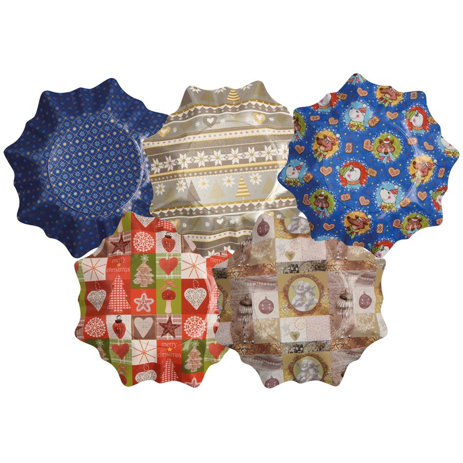 PAPSTAR Assiette de l'Avent forme toile, diamtre: 280 mm