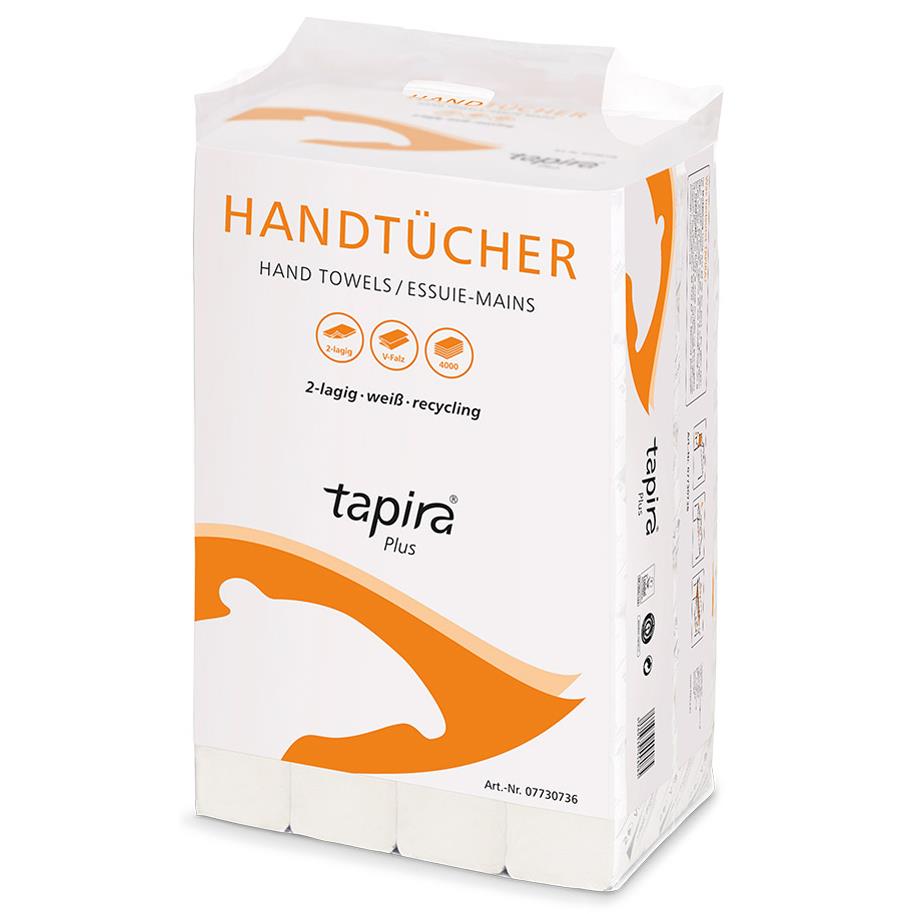 Tapira Essuie-mains Plus, 245 x 210 mm, pli en V, blanc