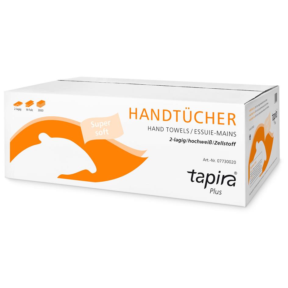 Tapira Essuie-mains Plus, 203x320 mm, pli en W, extra blanc