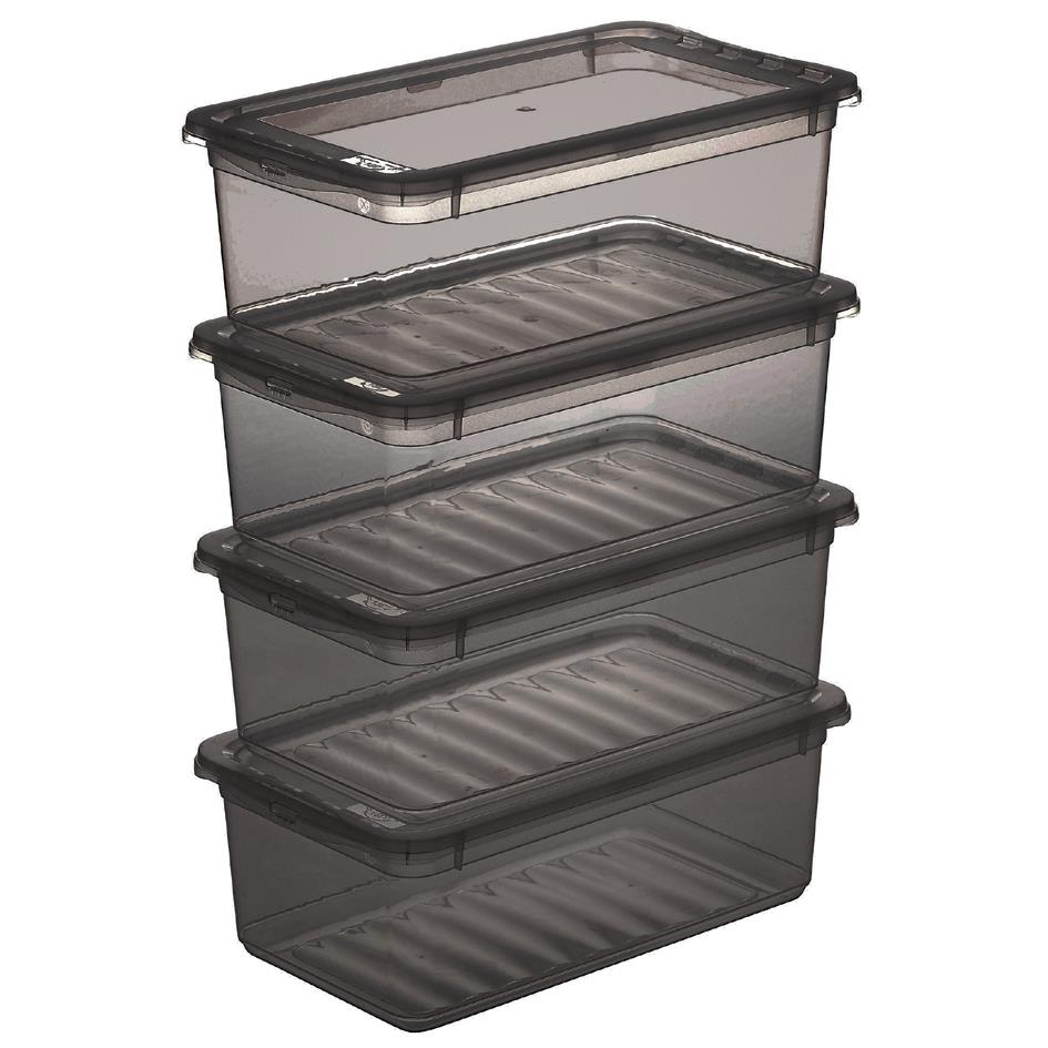 keeeper Set de botes de rangement 'bea', 3x 18 L, gris