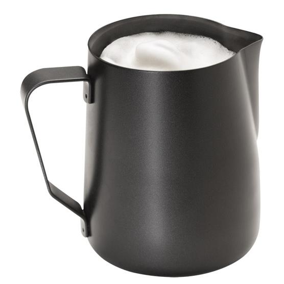 APS Pichet  lait universel, acier inoxydable noir, 0,8 l