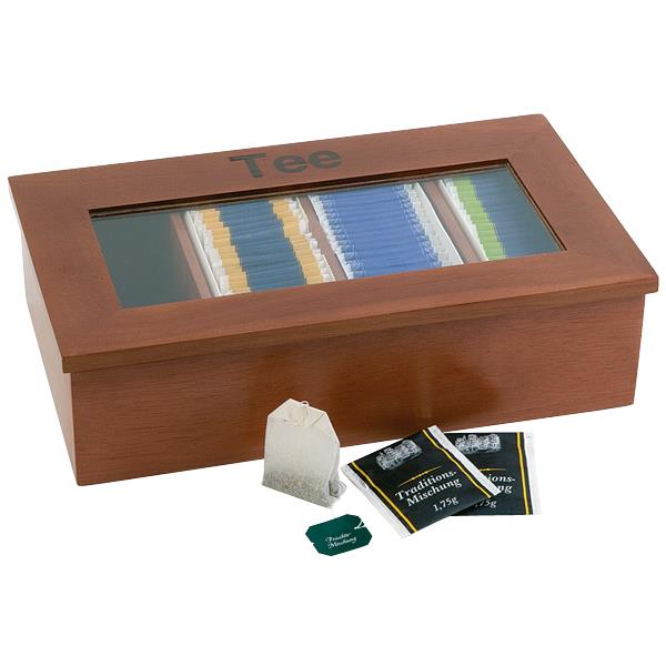 APS Bote  th et infusion, en bois, 4 cases, brun clair