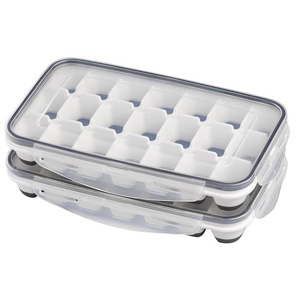 APS Bac  glaons avec couvercle, transparent / gris
