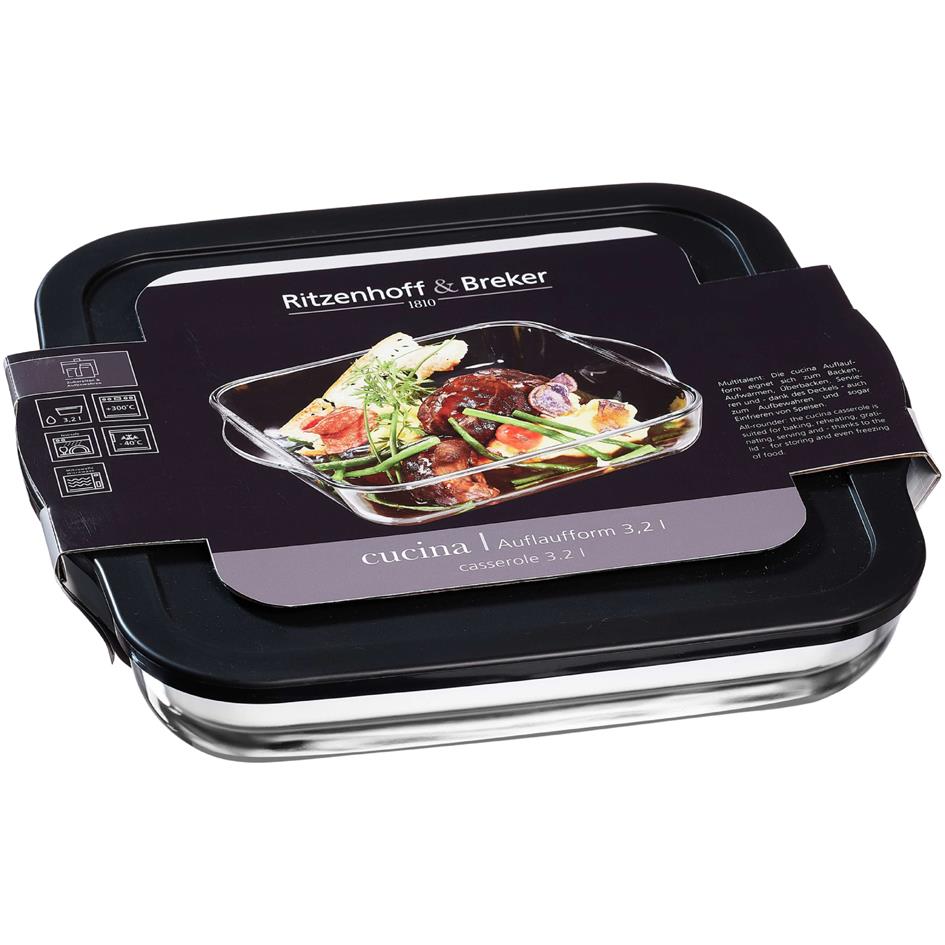 Ritzenhoff & Breker Plat  gratin Cucina, en verre, 1,95 l