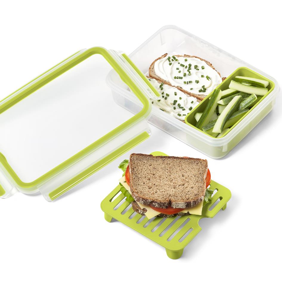emsa Bote  brunch CLIP & GO, 1,20 L, transparent / vert