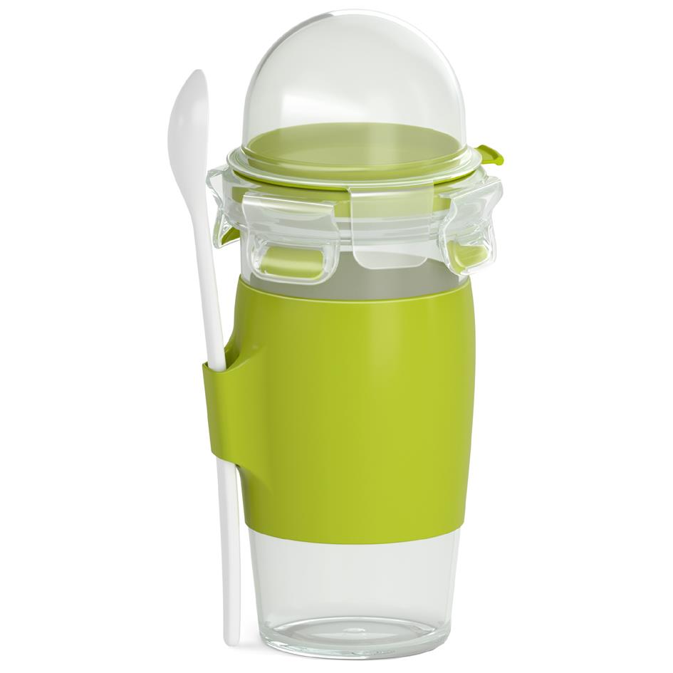emsa Mug pour yaourt CLIP & GO, avec cuillre et rcipient