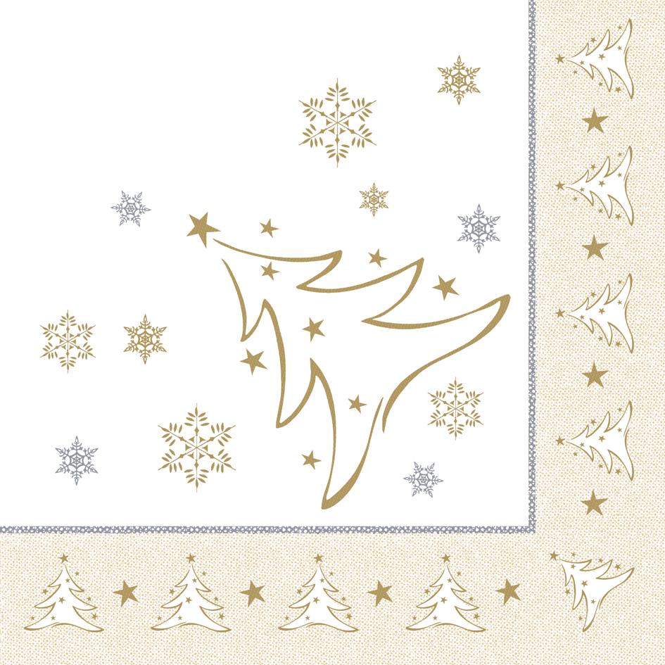 PAPSTAR Serviette � motif de No�l 'X-Mas Elegance', argent