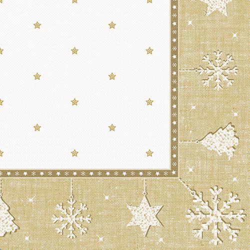 PAPSTAR Serviette  motif de Nol 'X-Mas', or