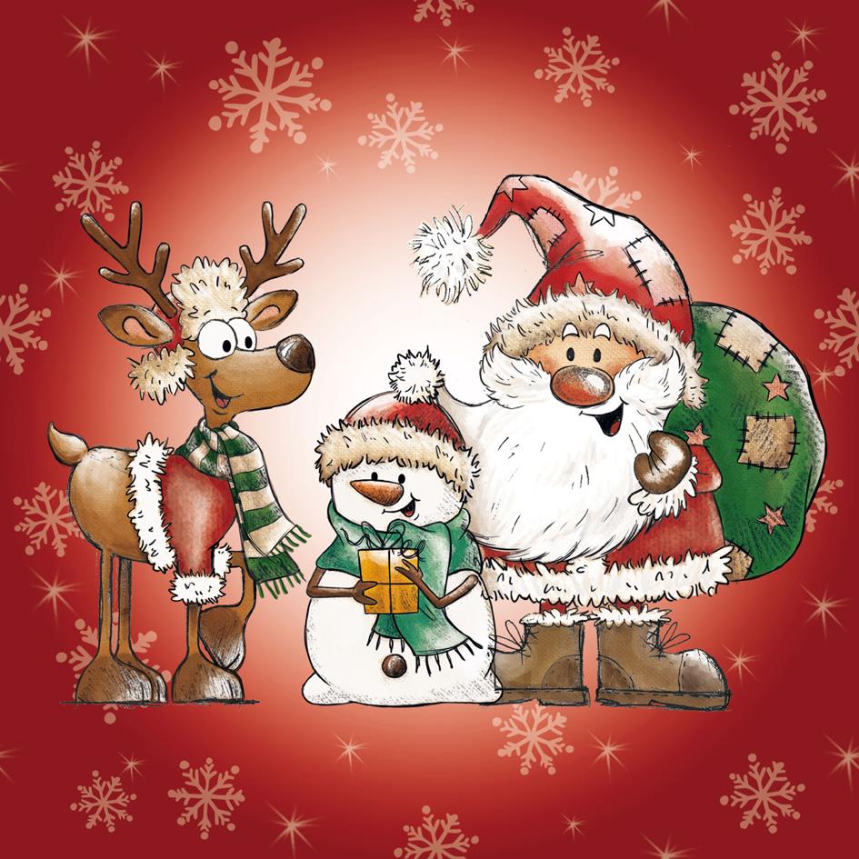 PAPSTAR Serviette  motif de Nol 'Happy Santa'