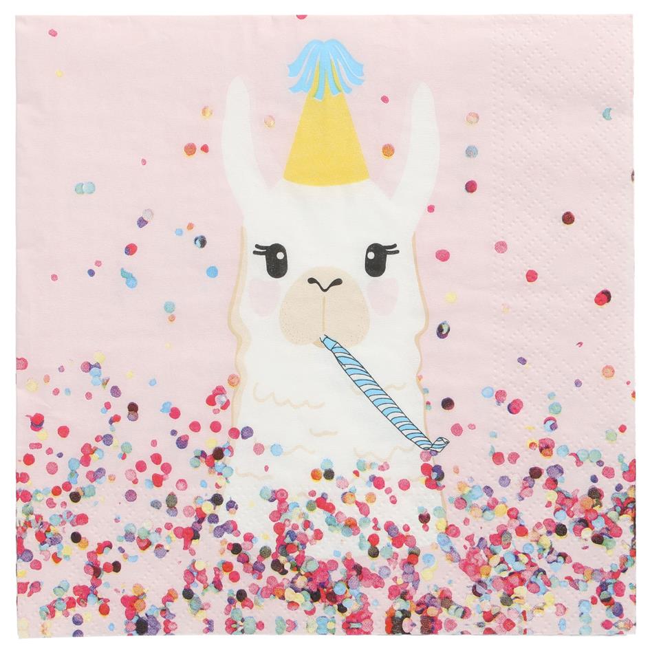PAPSTAR Serviettes � motif 'Lama Party', 330 x 330 mm
