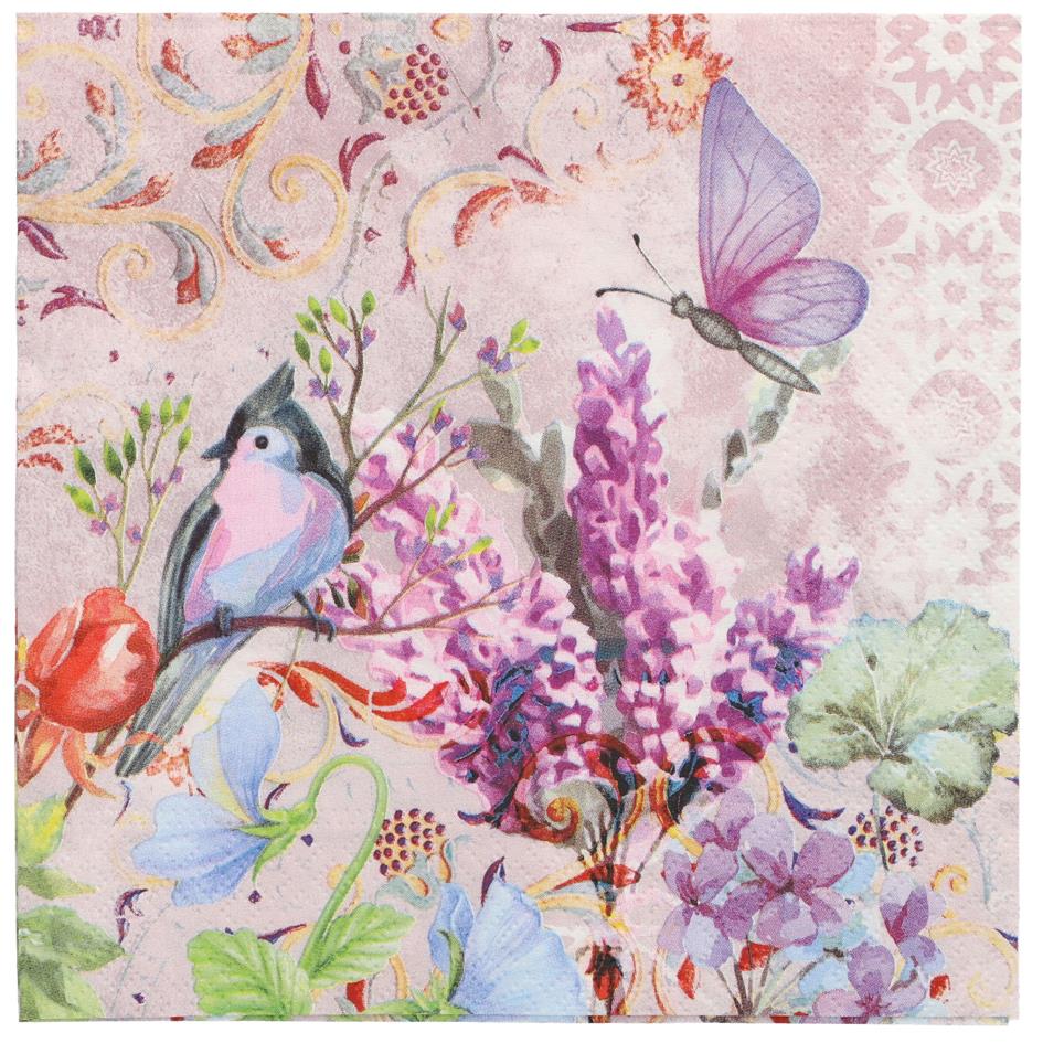 PAPSTAR Serviette  motif 'Jardin', 330 x 330 mm