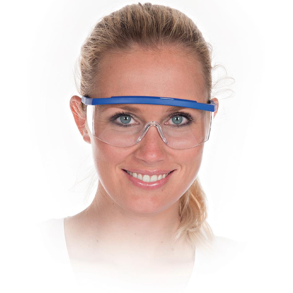 HYGOSTAR Lunettes de protection BLEU, verres transparents