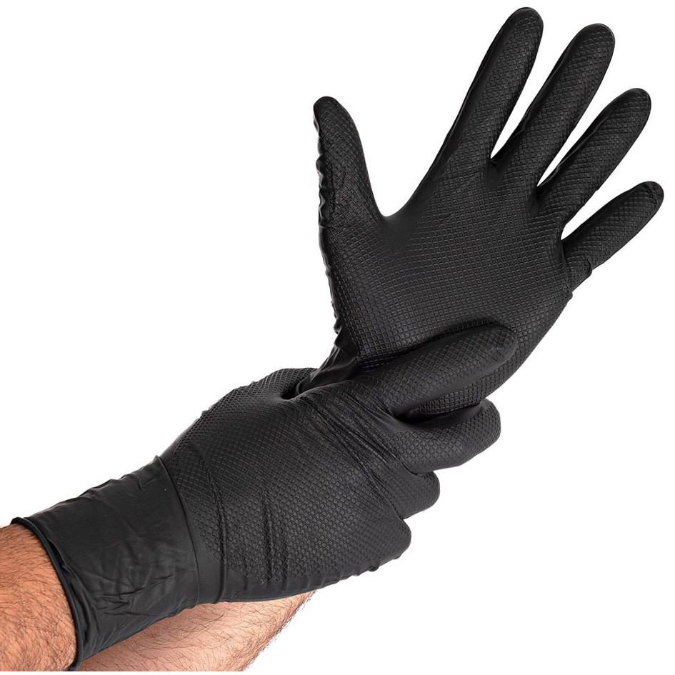 HYGOSTAR Gant en nitrile 'POWER GRIP LONG', L, noir