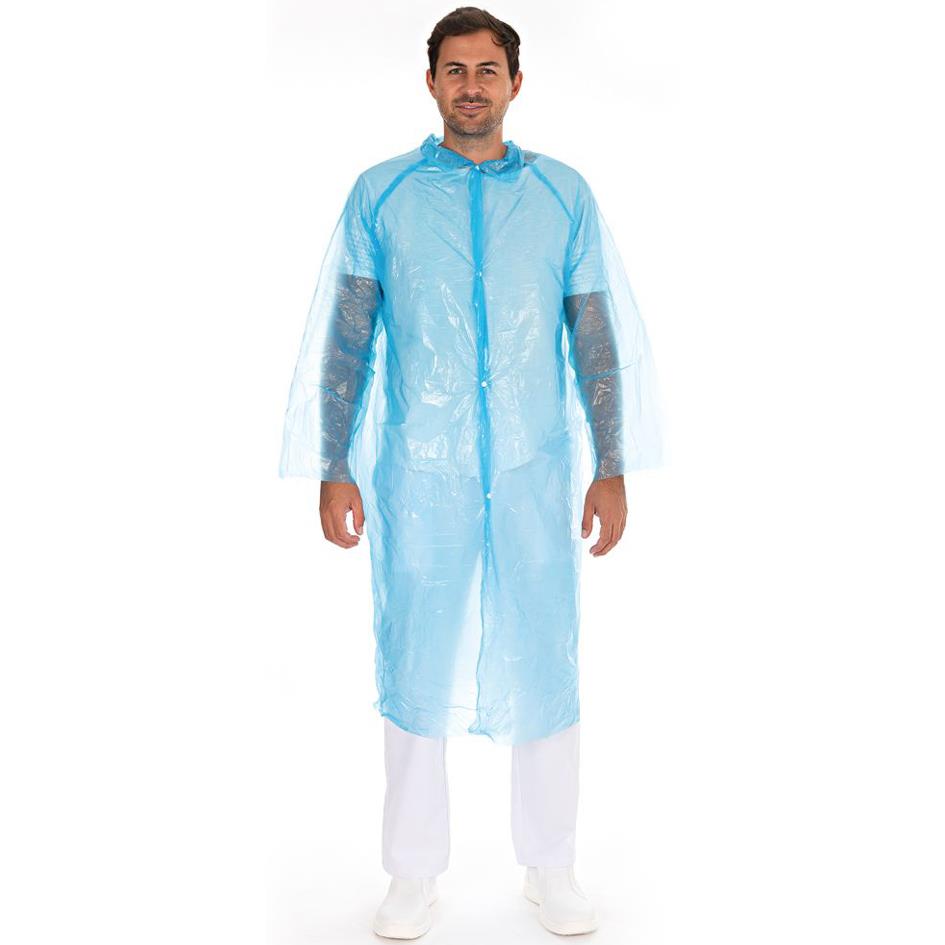 HYGOSTAR Blouse visiteur avec boutons pression, bleu