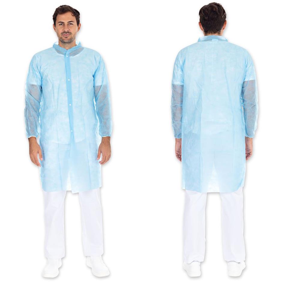 HYGONORM Blouse visiteur Light avec boutons pression, blanc,