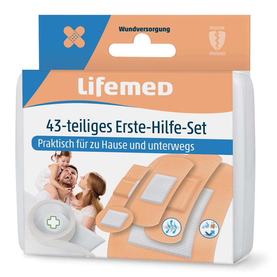 Lifemed Kit de pansements de premiers secours, 43 pices
