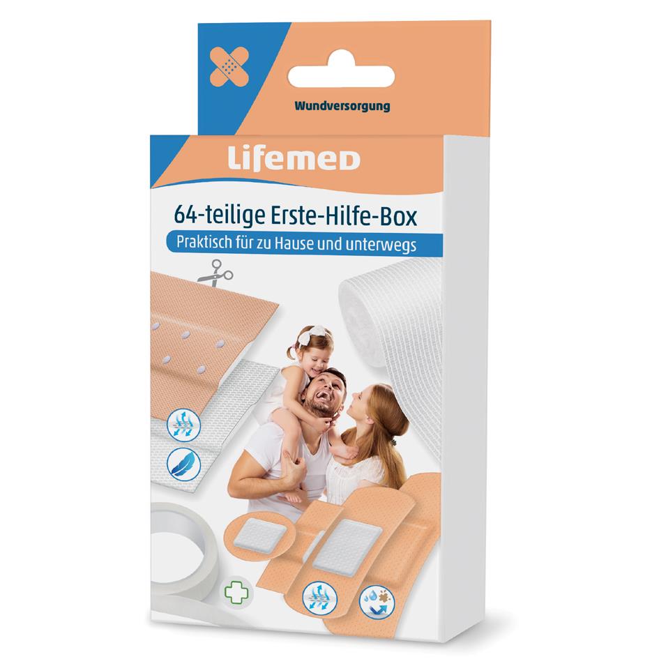 Lifemed Kit de pansements de premiers secours, 64 pices