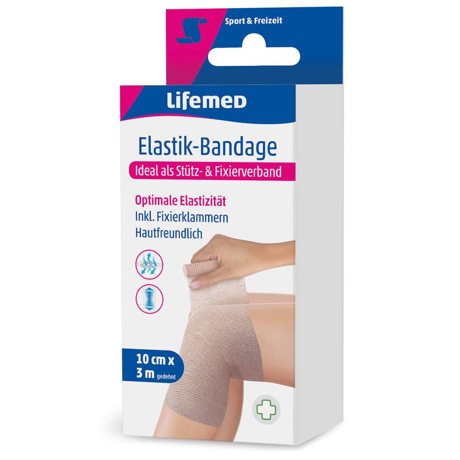 Lifemed Bandage lastique, couleur chair, 100 mm x 3,0 m