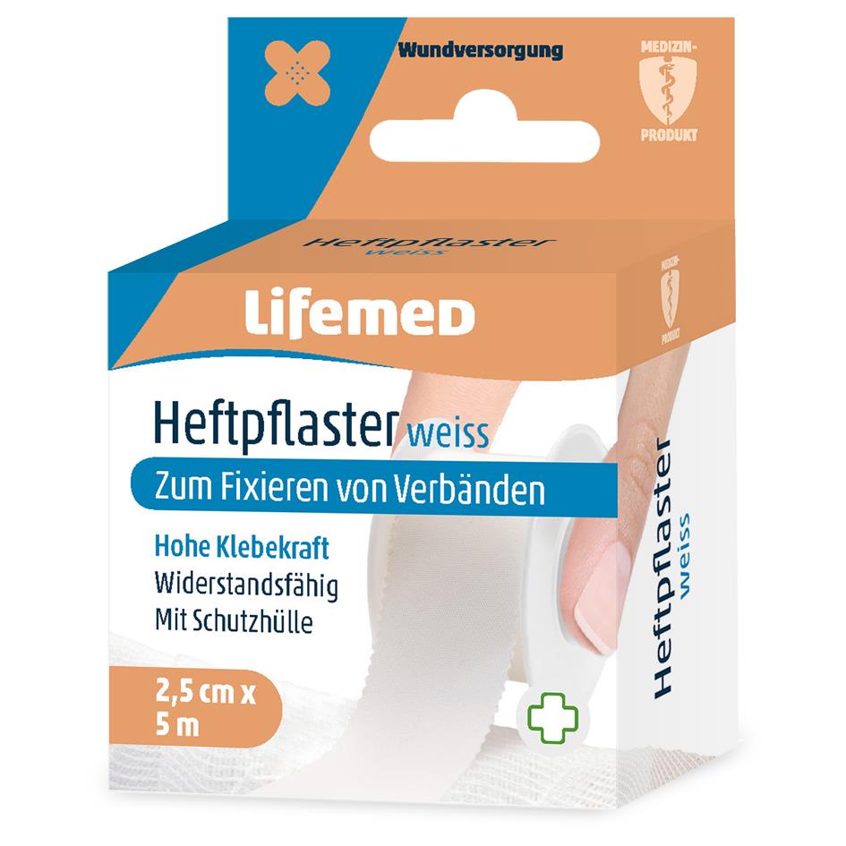 Lifemed Sparadrap 'Classic', blanc, 25 mm x 5,0 m