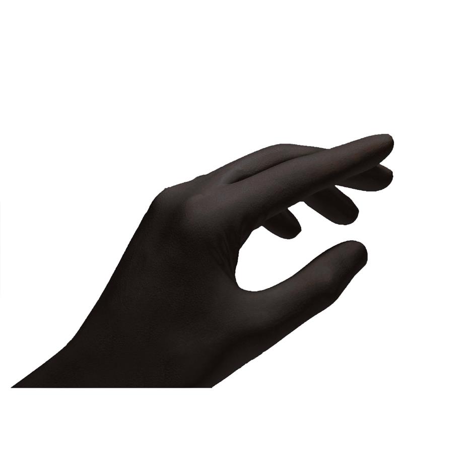 Lifemed Gant en nitrile, noir, sans poudre, taille S