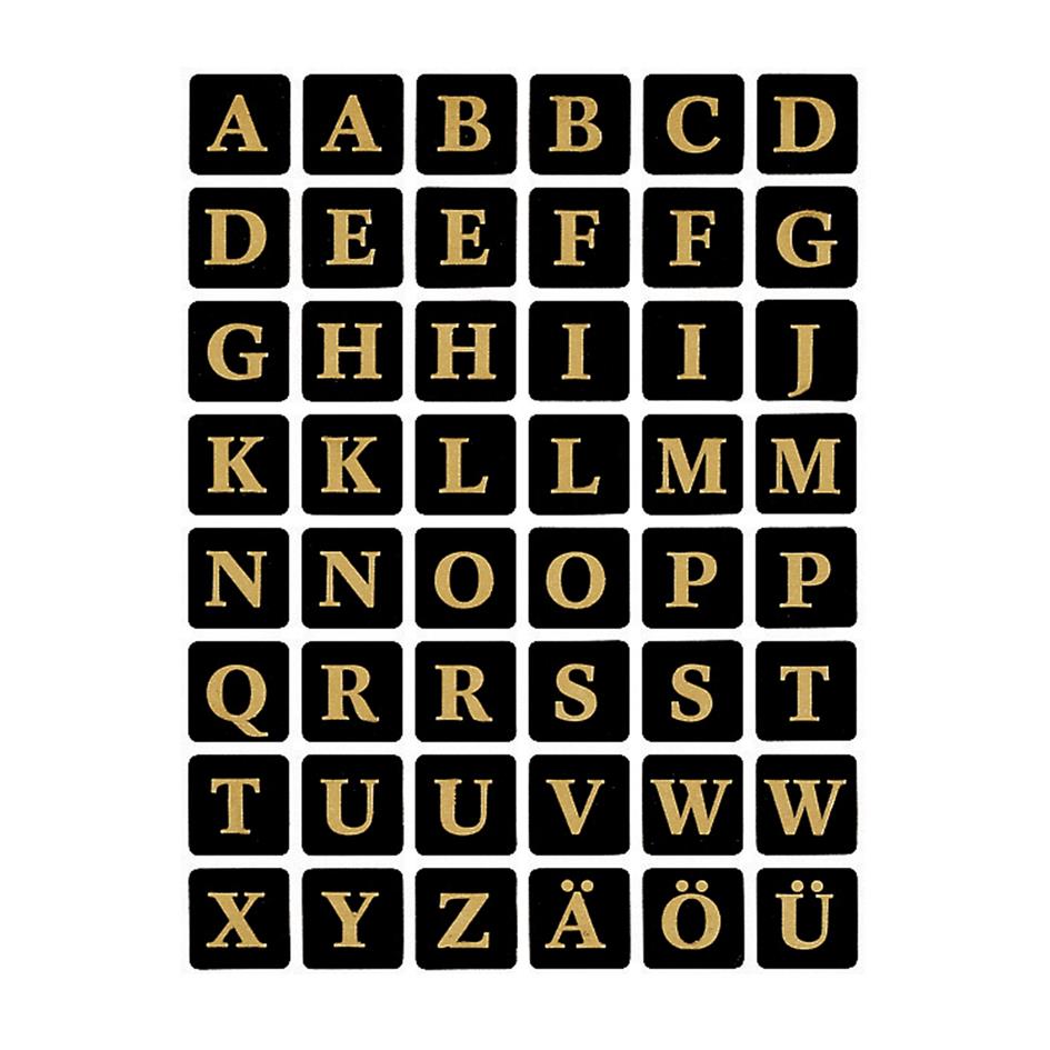 HERMA stickers alphabetique A-Z, film marqu, noir/or